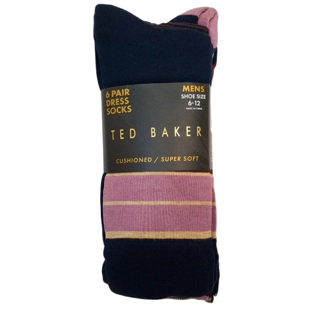 Ted Baker Men's 6 Pair Dress Socks